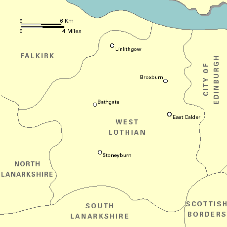 West Lothian map
